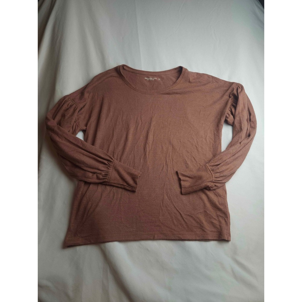 Abercrombie & Fitch Soft A&F‎ Cozy Balloon Sleeve Knit Top Brown Large